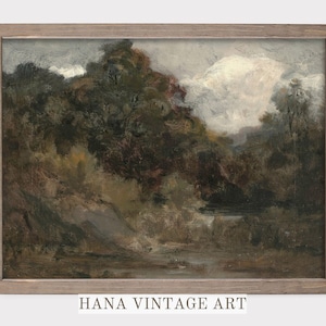 Printable Moody Country Landscape Painting | Vintage Wall Art | Printable Wall Art | Downloadable Digital #126