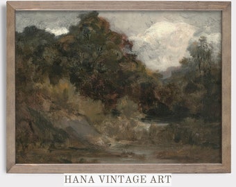 Druckbare Stimmungsvolle Landschaftsmalerei | Vintage Wandkunst | Druckbare Wandkunst | Herunterladbare Digital #126