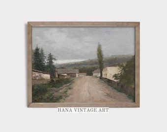 Digital Rustic Countryside Wall Art, Vintage Style Print, Rural Landscape Artwork, Classic Farmhouse Decor, Digital Download #98