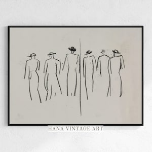 Figure art l vintage sketch l sketch art l vintage art l sketch print l abstract line art l abstract prints l minimalist wall art #151