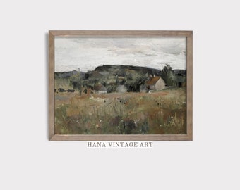 Vintage Landscape Wall Art | Country Scenery Painting | Moody Art PRINTABLE | Wall Decor | Digital Download | #174