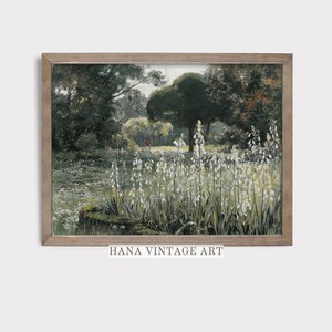 Landschaftsbild Malerei Cottage Dekor Frühling Landschaftsbild Digital Art Print Print Geschenk Sommer Landhaus Dekor #70