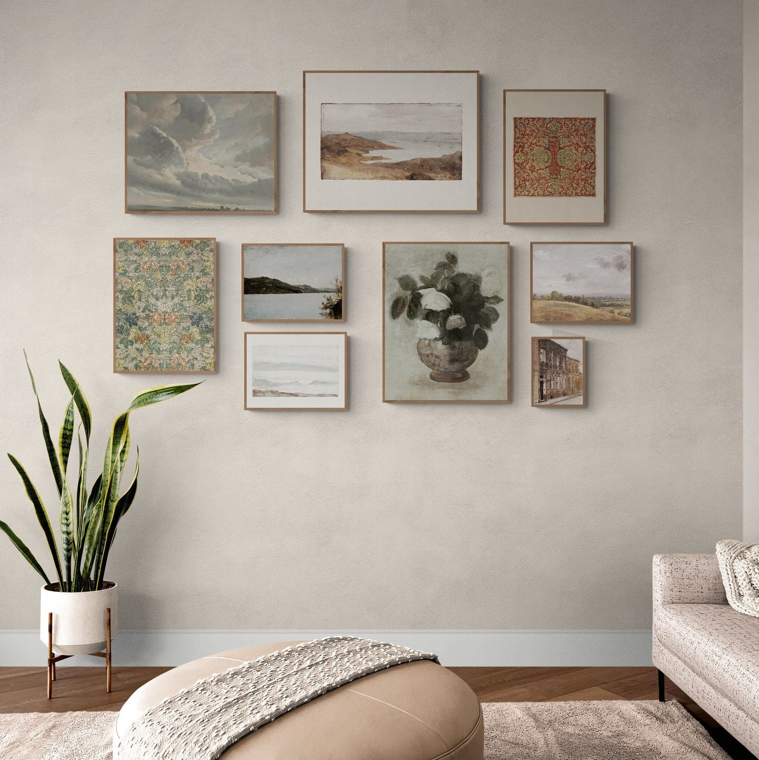 Vintage Gallery Wall Art Set Prints Neutral Muted Wall Decor ...