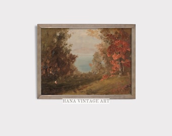 Autumn Art Print Vintage Landscape Wall Decor Fall Printable Fine Art Digital Download Earthy Decor Vintage Art downloadable #6