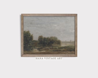 Vintage Landscape Wall Art Soft Muted Tone Wall Decor Moody Art Printable Country Farmhouse Decorations Digital Wall Art Downloadable #27