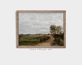 Vintage Landscape Painting Farmhouse Country Wall Decor Rustic Art Prints  Moody Vintage Printable Fine Art Digital Download Antique #194