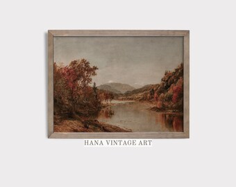 Vintage Rustic Country Decor Digital Art PRINTABLE l Autumn Landscape Oil Painting l vintage art l digital wall art