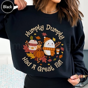 Cute Humpty Had A Great Fall Sweatshirt Boho Halloween Humpty Dumpty Sweater PreK Teacher Fall Crew Trendy Fall Vibes Library Group Pullover