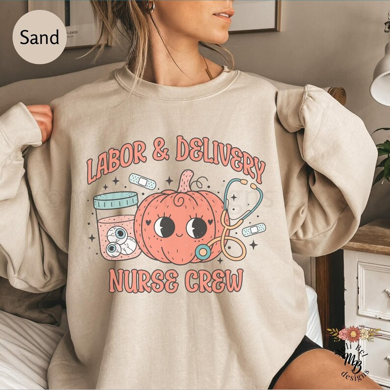 Cute Labor and Delivery Nurse Sweatshirt Spooky Halloween Delivery ...