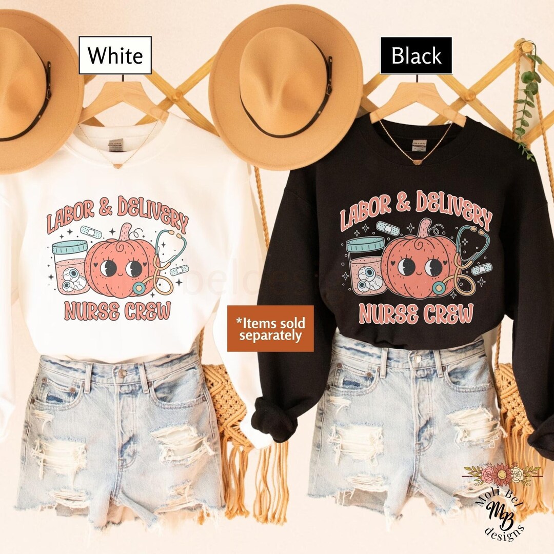 Cute Labor and Delivery Nurse Sweatshirt Spooky Halloween Delivery ...