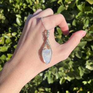 Druzy Moonstone + Sterling Silver Pendant