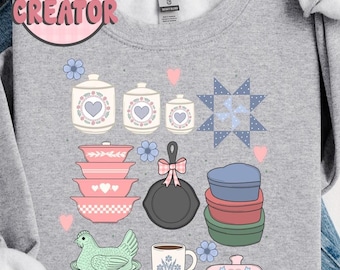 Vintage inspired png design. 90s inspired. Grandma core png. Thrifted decor png. Granny sweater. Digital download only.