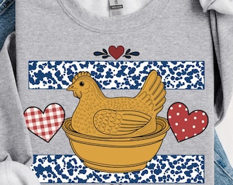 Vintage hen Nest PNG Design, grandma core (Digital Download)