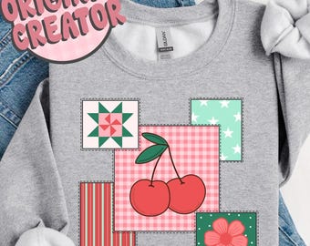 Patchwork inspired png design. 90s inspired. Grandma core png. Thrifted decor png. Granny sweater. Digital download only.