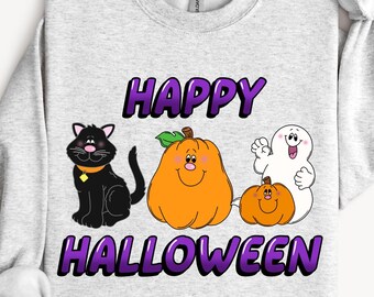 Vintage Teacher Halloween PNG Design: 90s Inspired Pumpkin, Ghost, Cat (Digital Download)