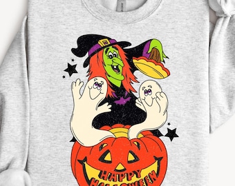Vintage Halloween inspired png design. 90s inspired. Grandma core png. Thrifted decor png. Granny sweater. Digital download only.