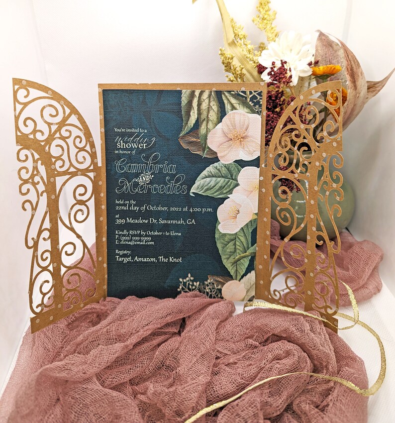 Arch Gate Fold Laser Cut Invitation Sleeve for Wedding DIY - Etsy