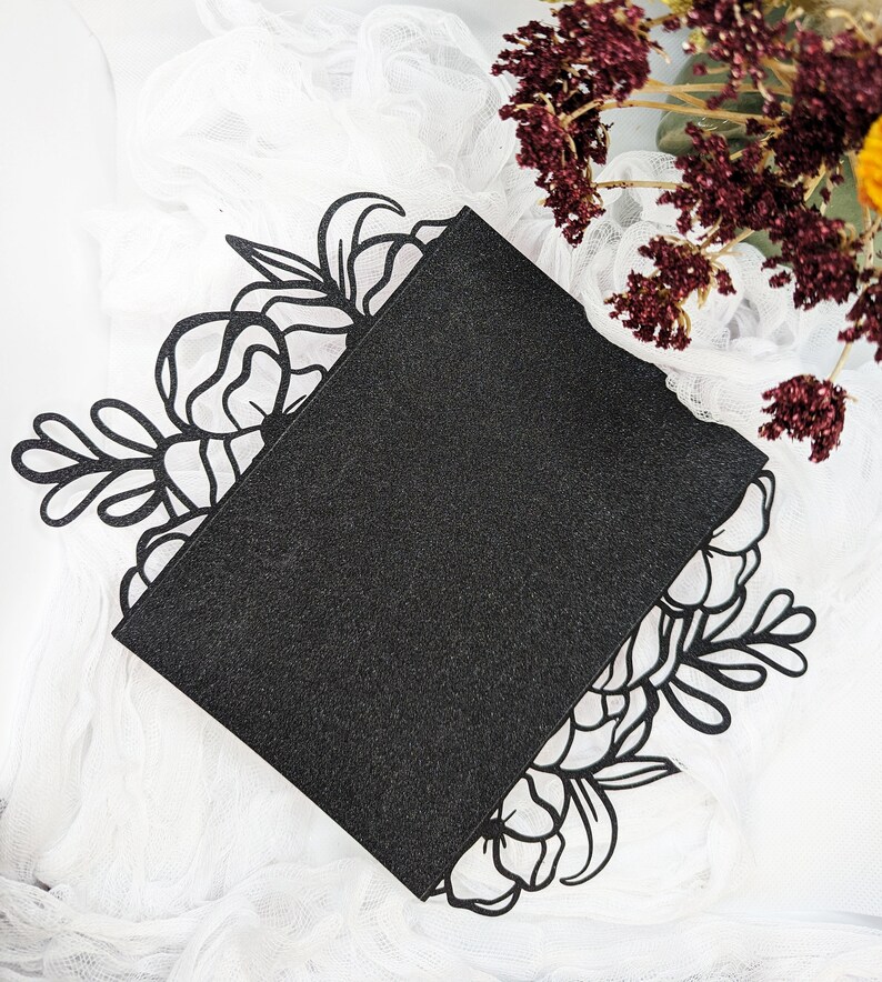 Wildflower Gate Fold Laser Cut Invitation Sleeve for Wedding Etsy