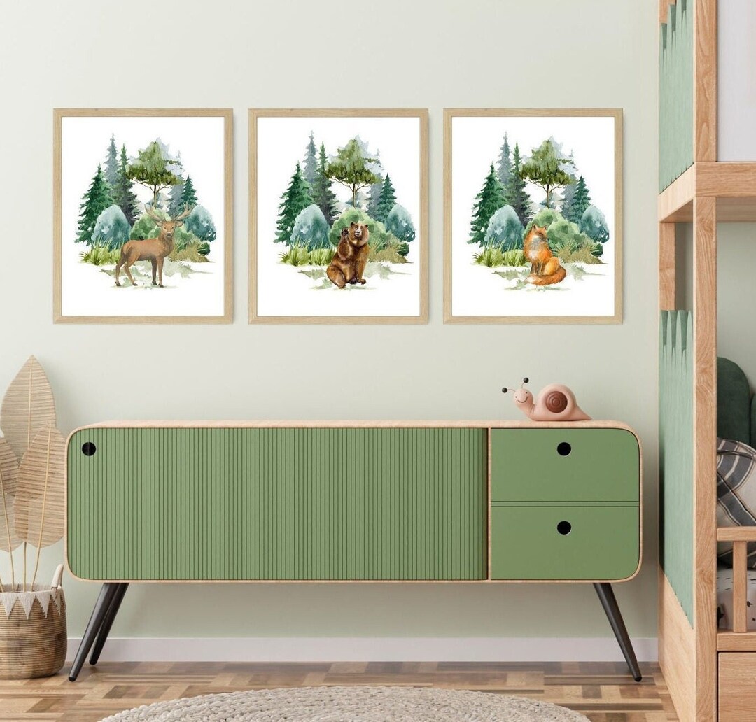 Woodland Nursery Decor Nursery Wall Art Tree Nursery Decor Etsy