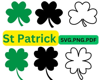 Clover Svg Png,Clover Outline Svg,Shamrock Svg,Shamrock Outline Svg,Digital Files Svg,Png,St Patricks Day svg,Lucky Svg,Files for Cricut Svg
