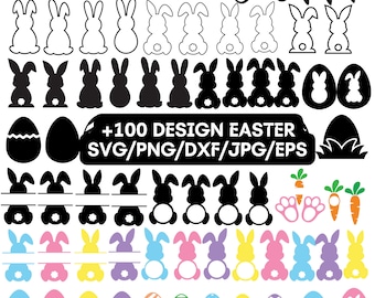 Easter Bunny Shape SVG,Rabbit DXF,Easter Bunny,Bunny Shape Svg,Bunny Silhouette,Outline Bunny Svg,Digital Download Cricut,cutfile,eps,png