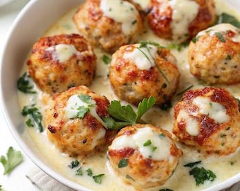 Baked Chicken Ricotta Meatballs Recipe, Download PDF, Printable Book, Digital product, recipe download PDF