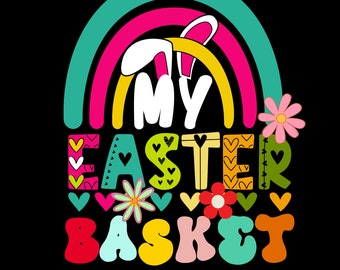 My easter basket SVG,Easter svg,Bunny svg,Easter bunny svg,Bunny bandana svg,Christian svg,jesus svg,Happy Easter Png,Cute Easter png,Dabbin