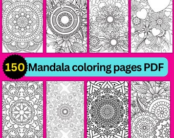 150 Mandala Coloring Pages | Printable Mandala Coloring Sheets | Instant PDF Download | Mandala Coloring Book | Adult Coloring Pages