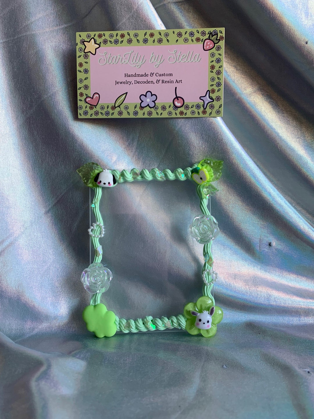 Green Dog Character Decoden Toploader PREMADE Ready to Etsy