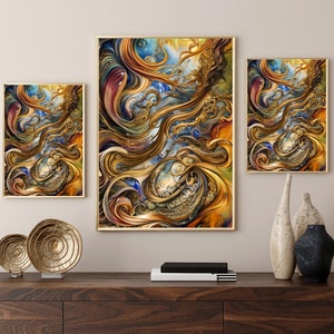Emerald Green and Marble Gold Art Print Set, Golden Green Agate Marble Wall Art,Pictures for Luxury Living Room,digital wall art,digital art