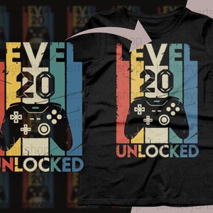 Level 20 Unlocked Birthday Gamer Digital Print, Gaming Milestone Design, Video Game Themed Instant Download Poster, Gamer Gift Art