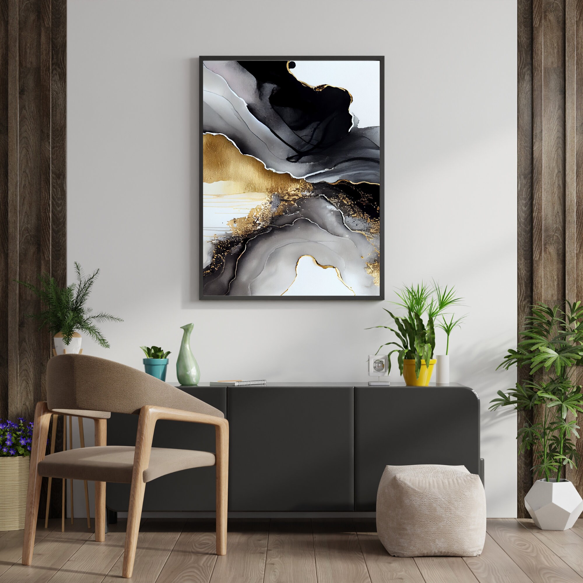 Decoración Salon Esculturas Abstractas De Oro Blanco