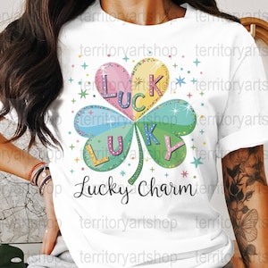 Lucky Charm Clover Digital, Saint Patricks Day Art, Instant Download Printable, Good Luck Clover, Clover Print, Irish Decor, Gift