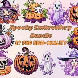 27 Halloween Spooky Embroidery Bundle,Halloween Embroidery Designs, Halloween 2023 Gift, Horror png Chartacter emages only,Instant Download