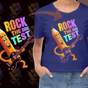 Spaß digitaler Download Rock der Test druckbares Design Sofortiger Download png svg eps pdf, motivierende Klassenzimmer Dekor, süße Bleistift Gitarre Kunst