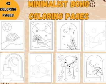 42 Minimalist Scenery Coloring Pages for Adults Printable Coloring Book Boho Coloring Pages Adult Coloring Book Printable adult coloringpage