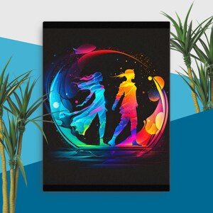 Abstract Acrylic Painting, Contemporary A3 Canvas Art, Bright & Colourful Painting