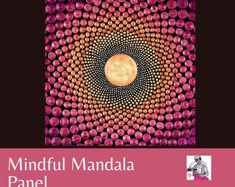 Mindful Mandala Fabric Panel: 43" Cotton Drishti Meditation Aid