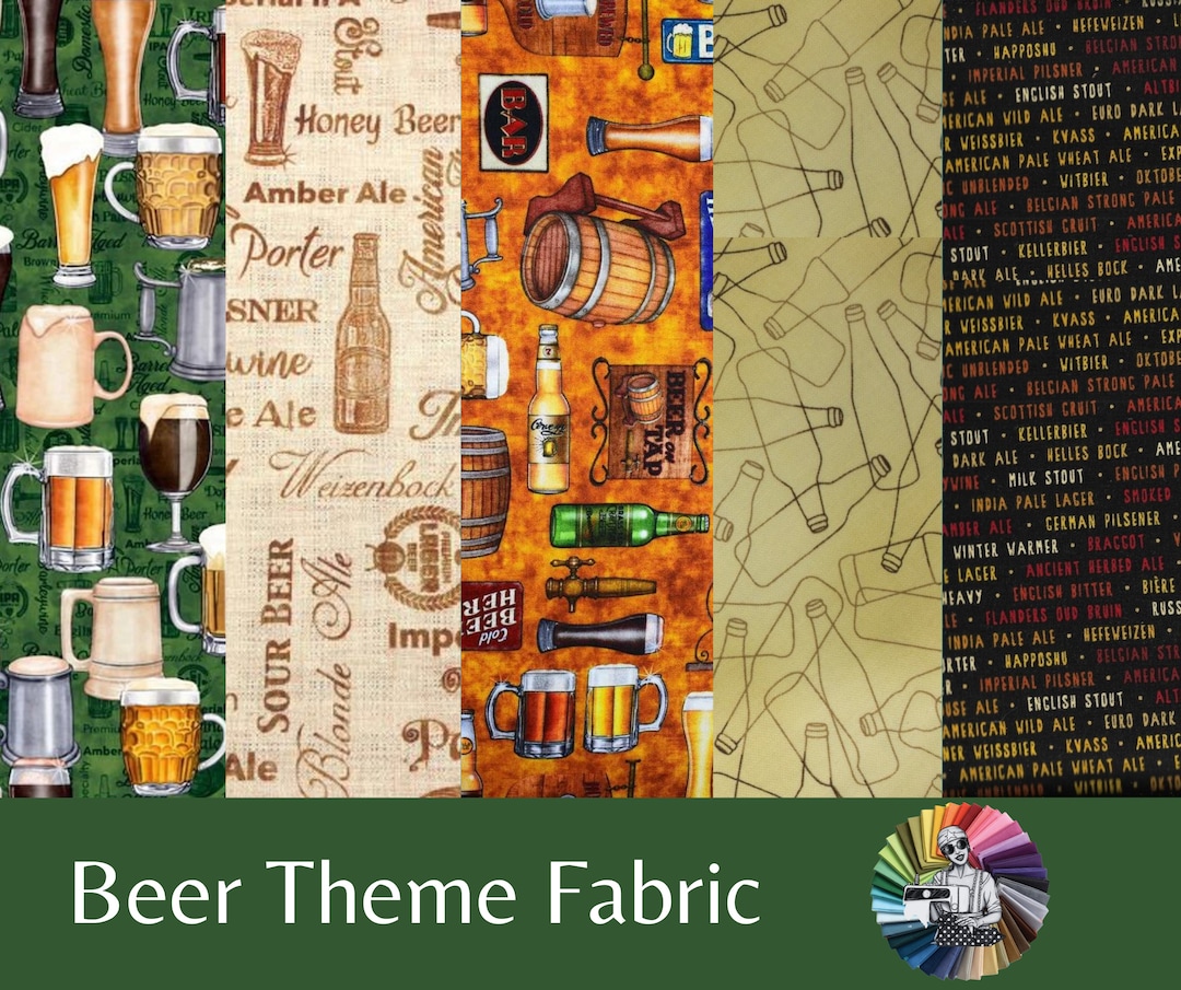 Beer Theme Fabric: Quilting Treasures 100% Quilting Cotton ~ on Tap ...