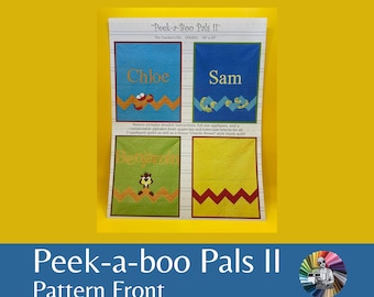 Peek-a-Boo Pals II Quilt Pattern: Applique Crab, Snake, Beaver (Printed Paper Pattern) ~ Monogram Name