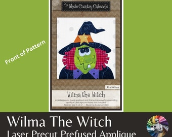 Wilma the Witch Applique: Precut & Prefused Fabric Applique Halloween Quilt Pattern