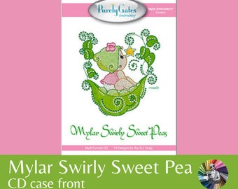 Mylar Swirly Sweet Pea Machine Embroidery Designs: Purely Gates ~ 10 designs Multi-formated CD