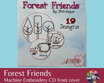 Forest Friends Embroidery Designs: Hedgehog, Fox, Bear and More (Multi-Formatted CD) ~ Gender Neutral