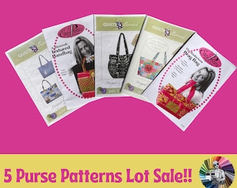 Purse Sewing Patterns Lot:  Includes 5 Paper Patterns