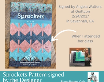 Signed Sprockets Quilt Pattern by Angela Walters (Paper Pattern) ~ EXTREMELY RARE ~ Quiltcon 2017