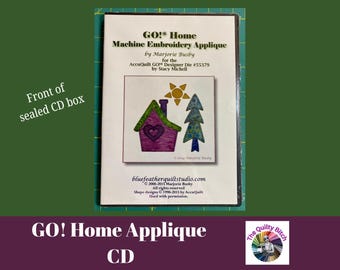 Accuquilt GO! Home Applique Embroidery CD: 22 Designs ~ Use with Accuquilt GO! Designer Die #55379 (not included)