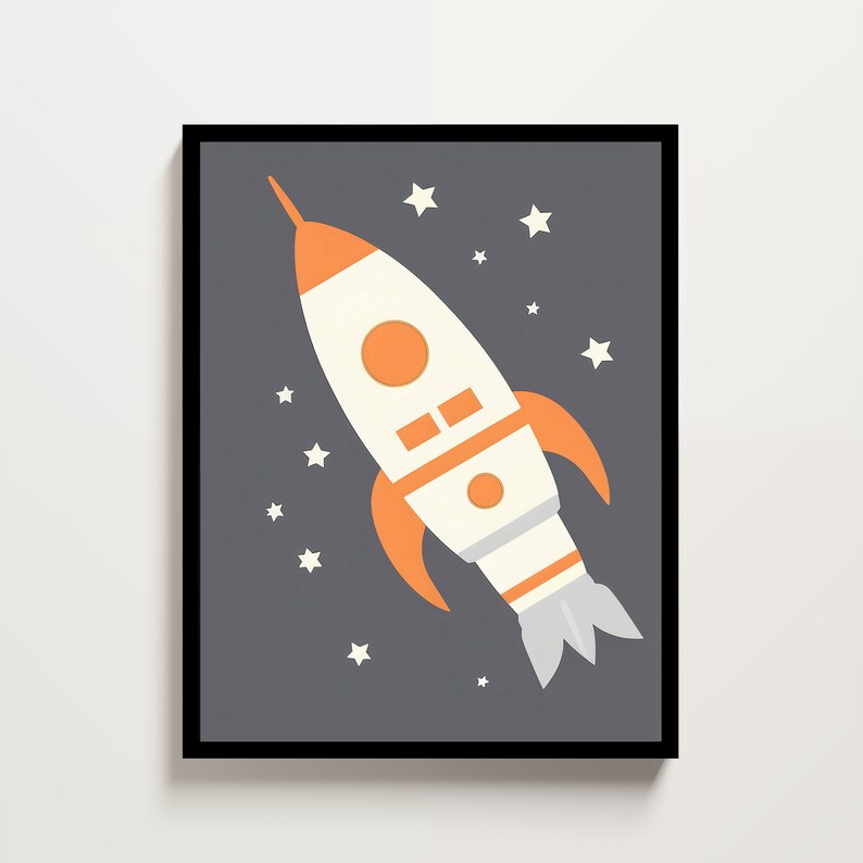 Space Nursery Decor. ASTRONAUT & Space Printable. Set of 3. Kids Wall
