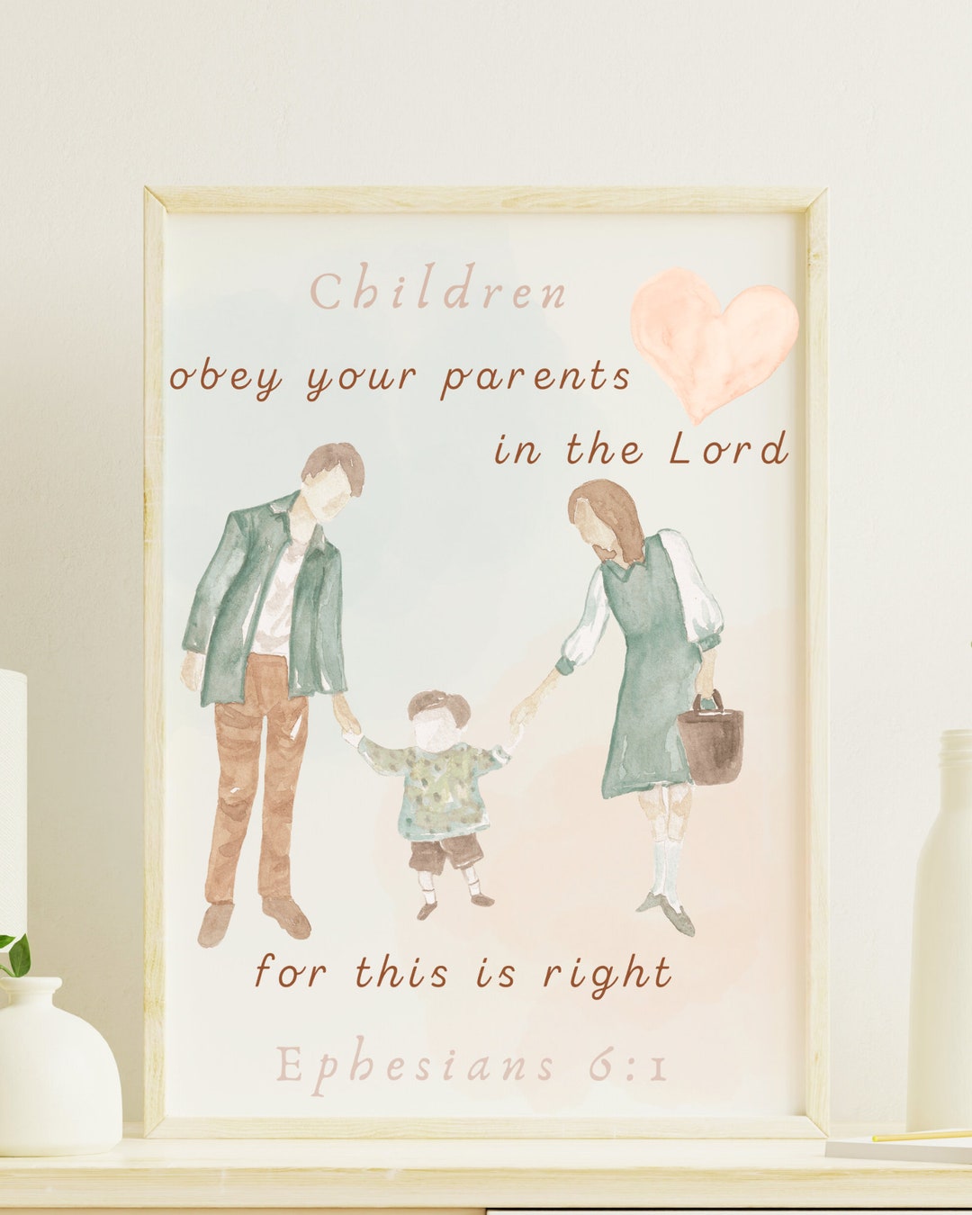 Printable Bible Verse Poster - Ephesians 6:1 - Sized 16x20 - Etsy