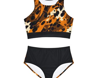 Sportliches Bikini-Set mit Leopardenmuster