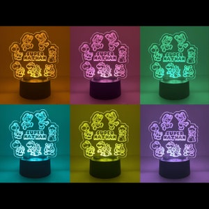 Cadeau led-nachtlampje Super-Mario, Super-Mario-kamerdecor, Super-Mario-verjaardag, Super-Mario-kamerdecorfans